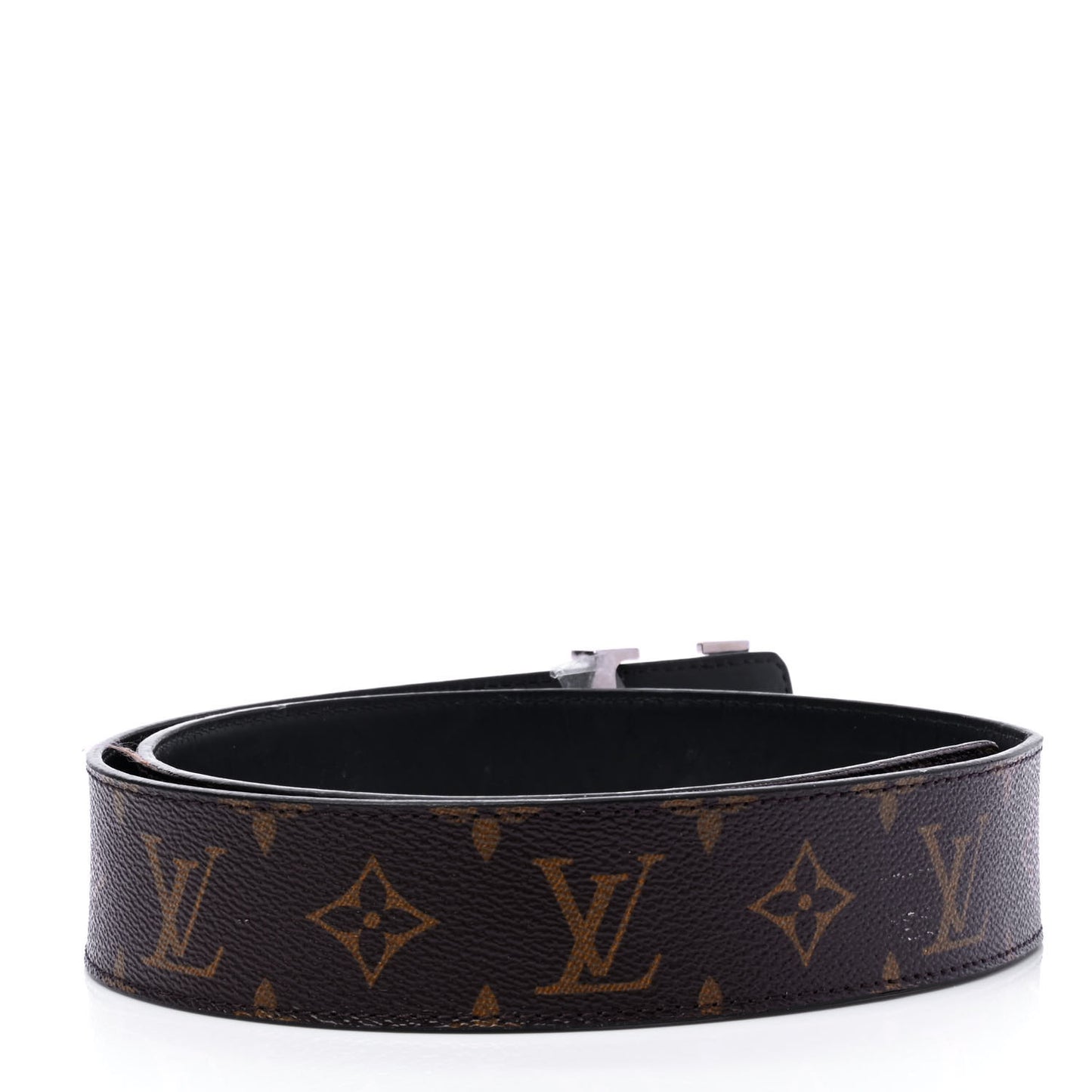 Calfskin Monogram 40mm LV Initiales Reversible Belt 85 34 Black