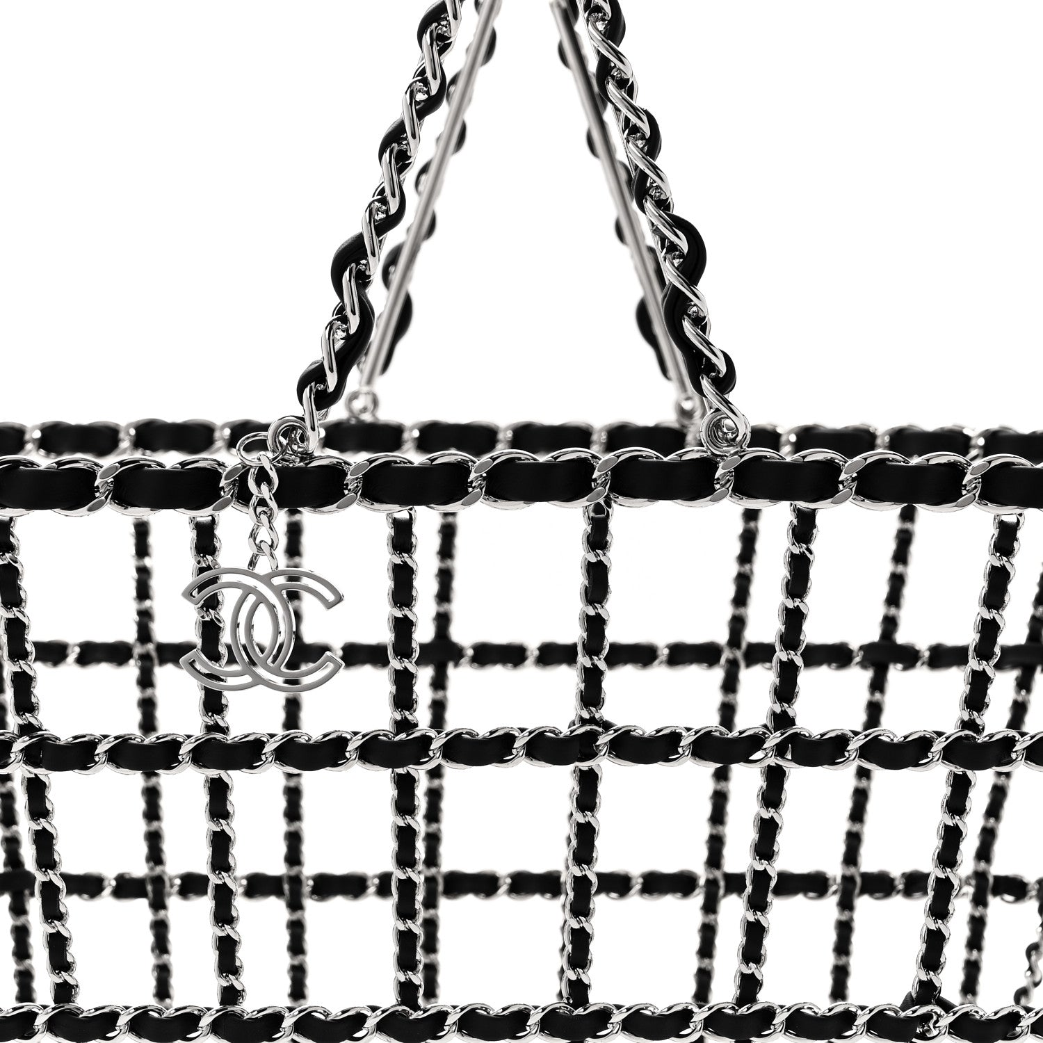 Chanel Brass Calfskin Large Grocery By Chanel Shopping Basket