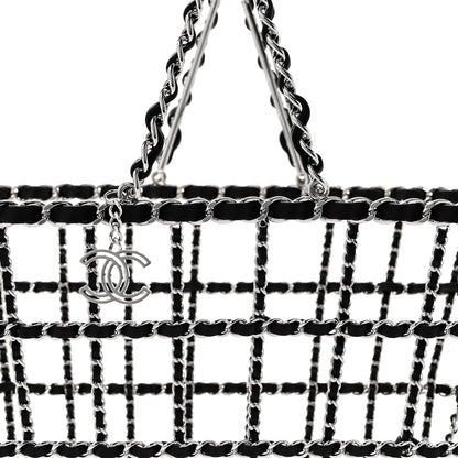 Chanel Brass Calfskin Large Grocery By Chanel Shopping Basket Silver 5 of 8