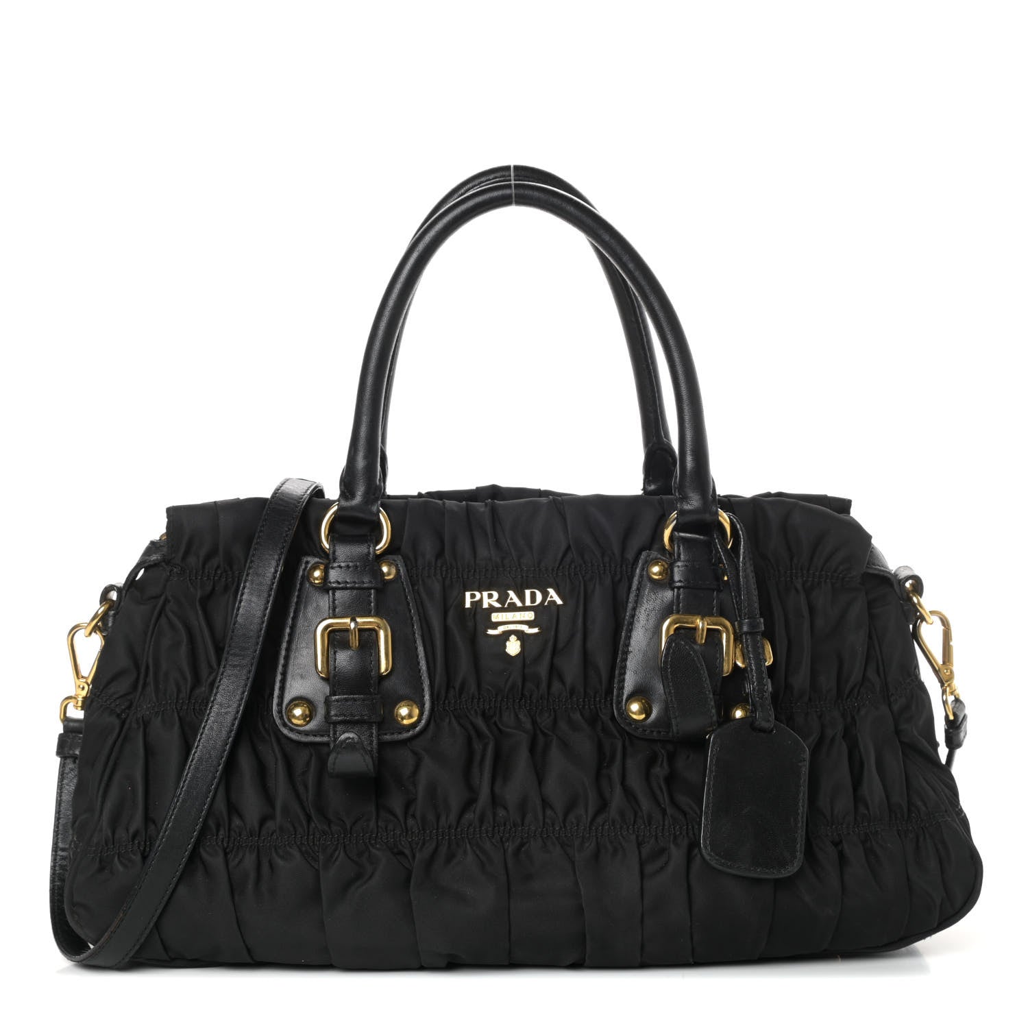 Prada Tessuto Nylon Gaufre Shopping Satchel Black 1 of 10