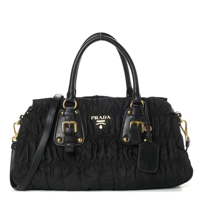Prada Tessuto Nylon Gaufre Shopping Satchel Black 1 of 10