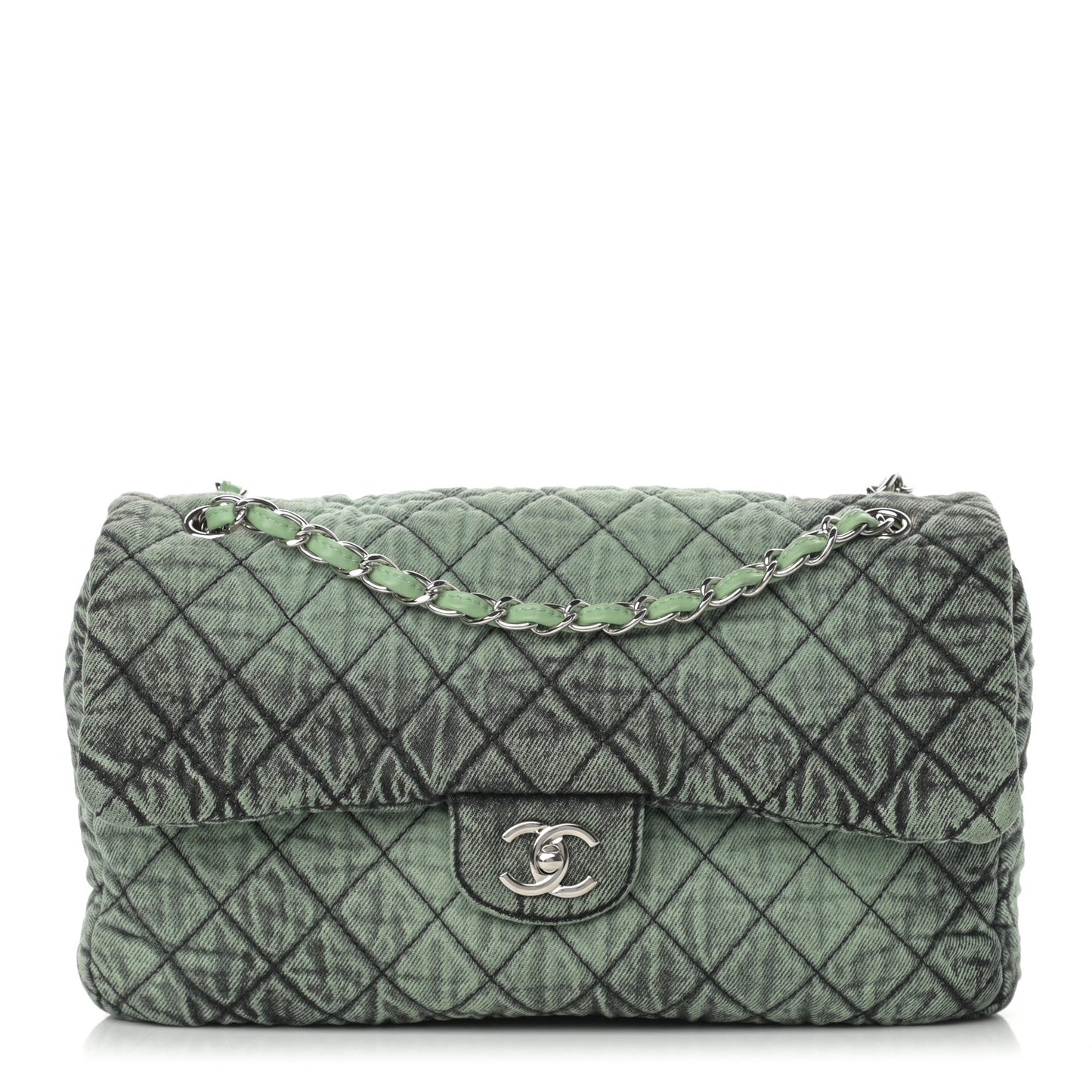 Denim Quilted Denimpression Flap Green Black