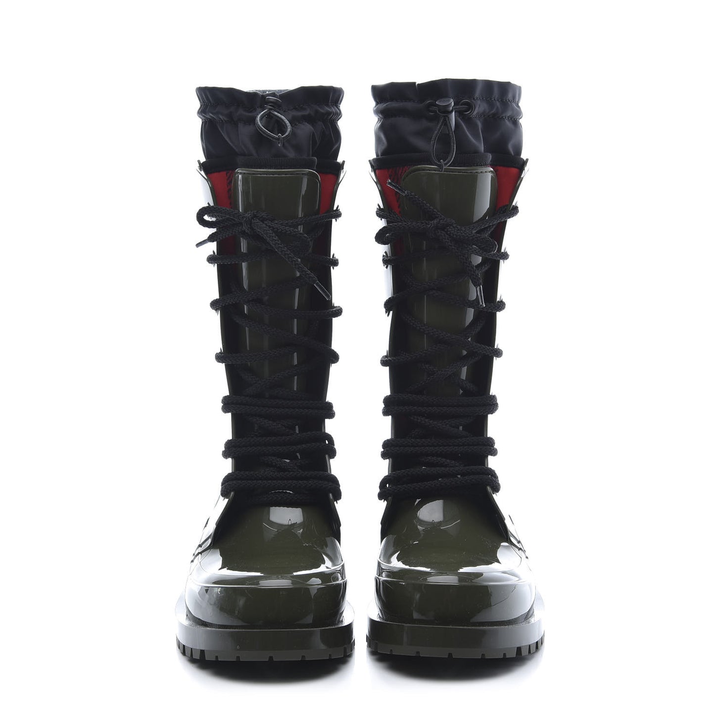 Shiny Rubber Diorcamp Low Boots 37 Military