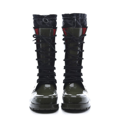 Christian Dior Shiny Rubber Diorcamp Low Boots 37 Military 2 of 9