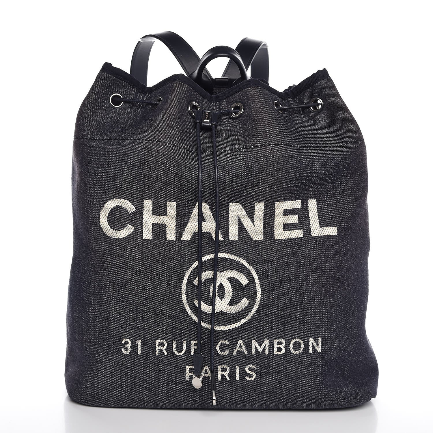 Chanel Canvas Large Deauville Backpack Denim Blue 1 of 7