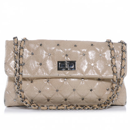 Chanel Glazed Crackled Calfskin Studded Mademoiselle Flap 1 of 8