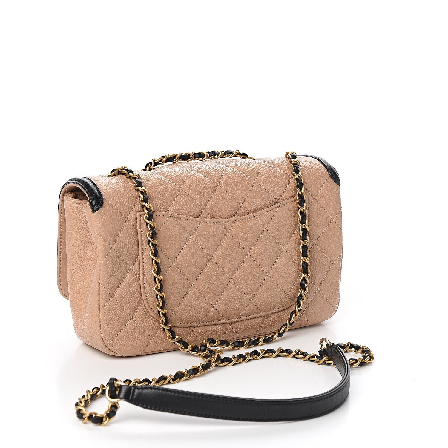 Chanel Caviar Quilted Small CC Filigree Flap Beige Black 2 of 9