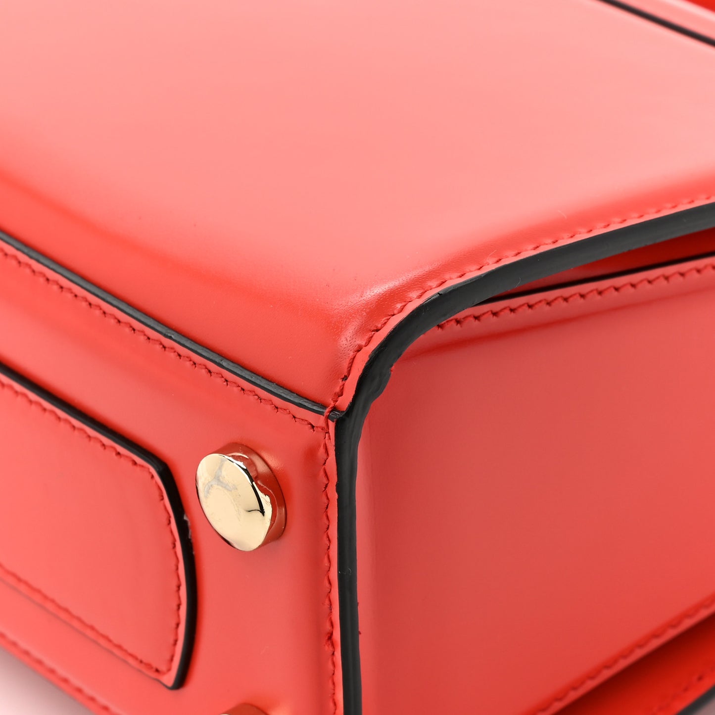 SALVATORE FERRAGAMO Calfskin Gancini Mini Boxyz Red