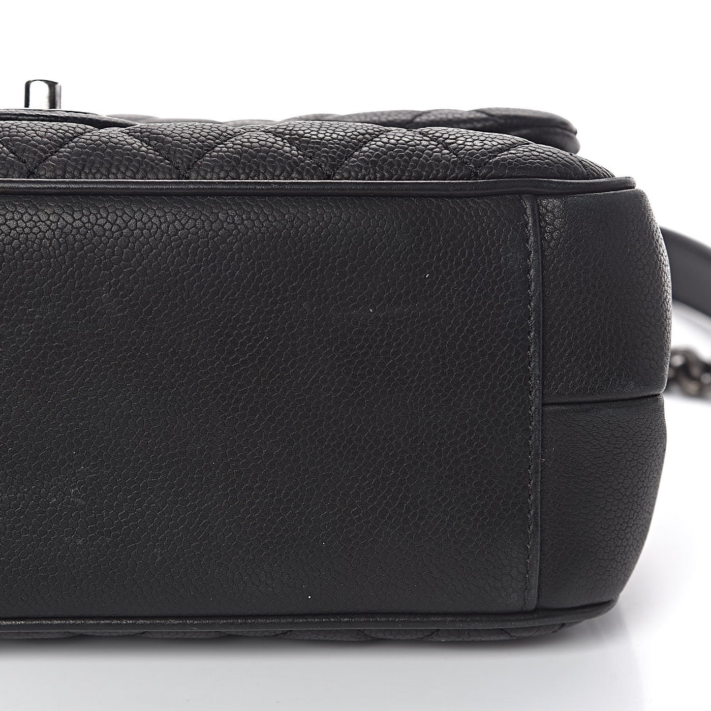 Caviar Quilted Medium Rock In Rome Single Flap Black