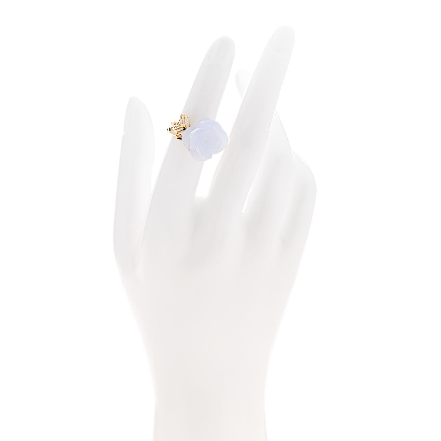 Christian Dior 18K Yellow Gold Diamond Chalcedony Rose Dior Pre Catelan Ring 49 4.75 2 of 5