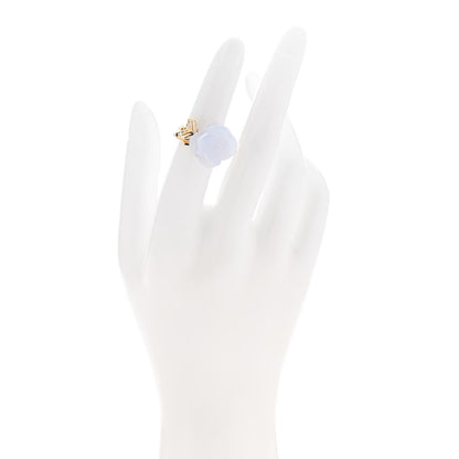 Christian Dior 18K Yellow Gold Diamond Chalcedony Rose Dior Pre Catelan Ring 49 4.75 2 of 5