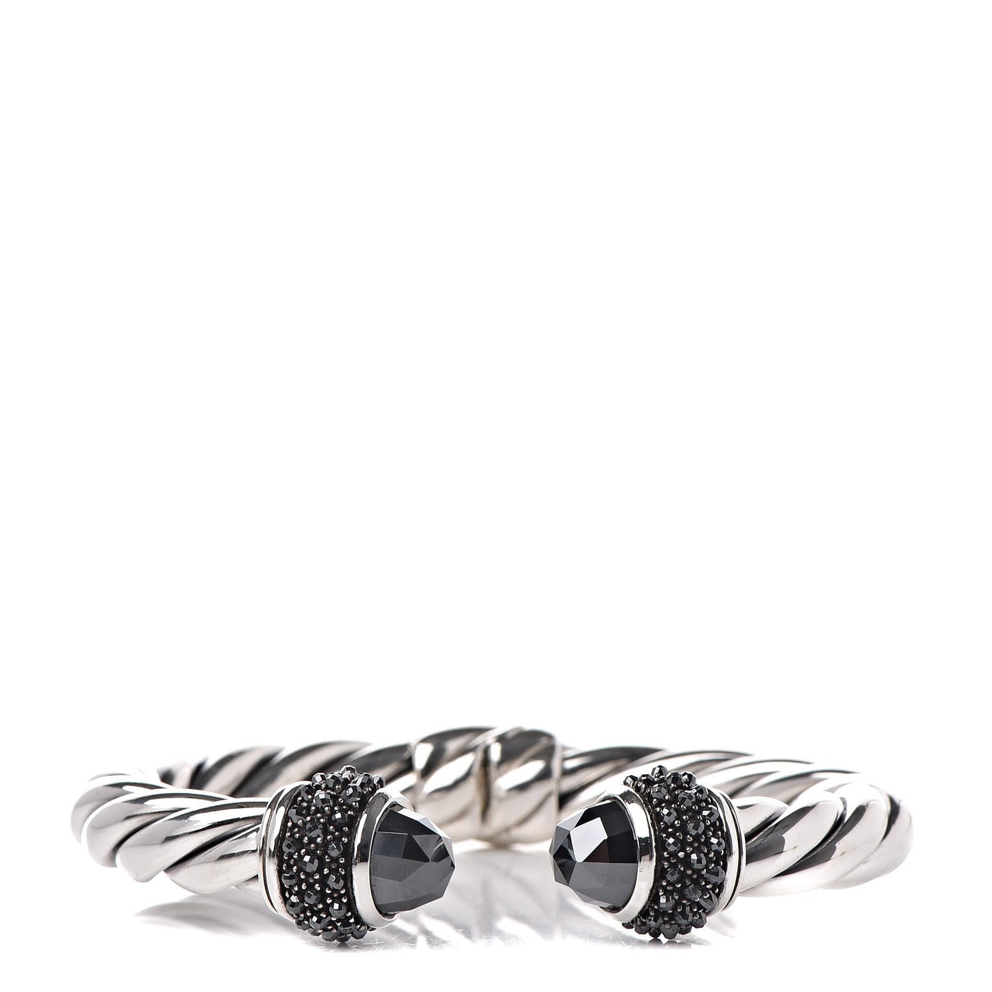 Sterling Silver Hematine Cable Berries Bracelet