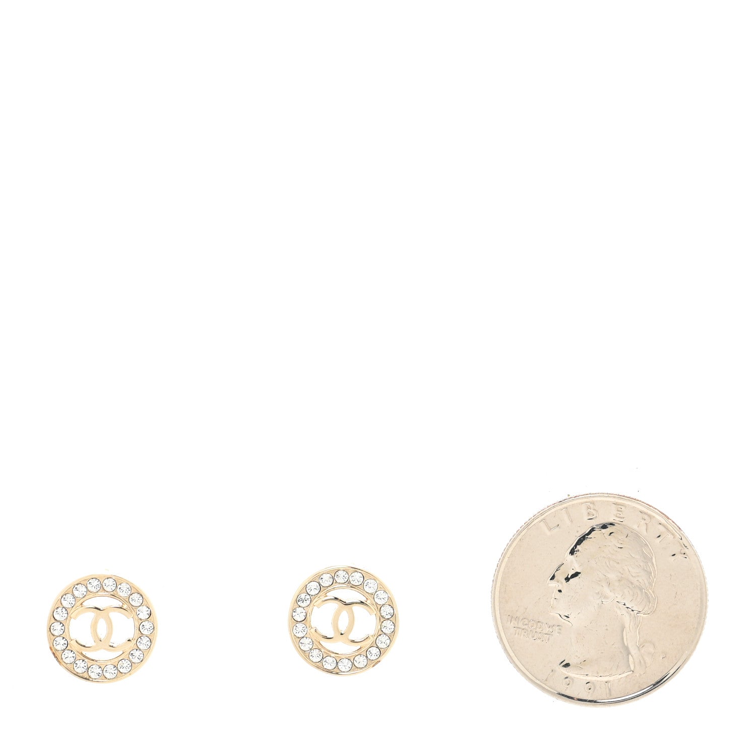 Chanel Metal Crystal Bow-tiful CC Earrings Gold 2 of 4