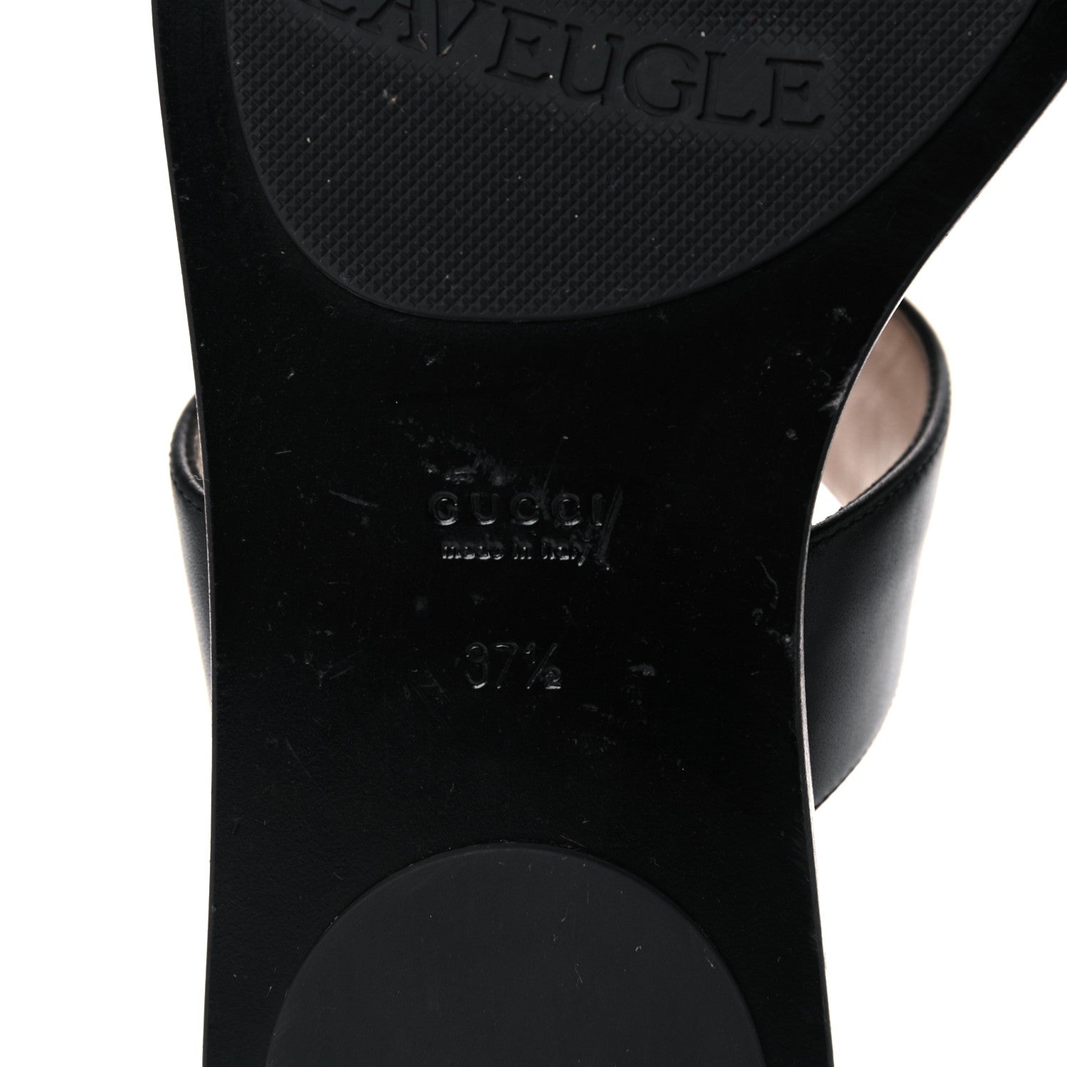 Gucci Calfskin GG Marmont Thong Sandals 37.5 Black 6 of 14