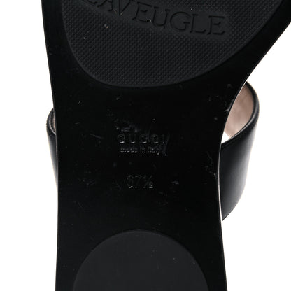 Gucci Calfskin GG Marmont Thong Sandals 37.5 Black 6 of 14