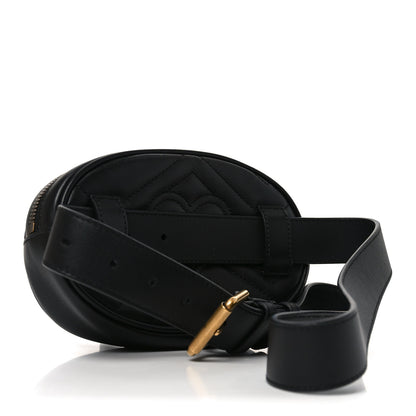 Gucci Calfskin Matelasse GG Marmont Belt Bag 85 34 Black 3 of 10
