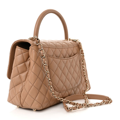 Chanel Caviar Quilted Small Coco Handle Flap Beige 3 of 13