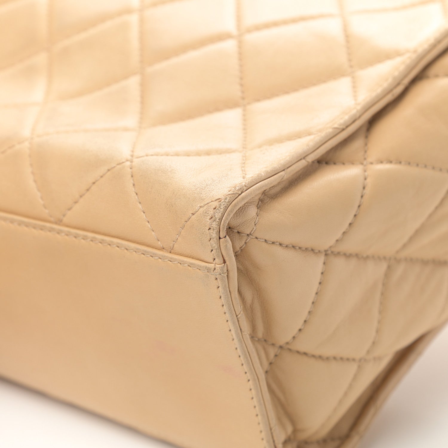 Chanel Lambskin Quilted Shoulder Bag Beige 11 of 15