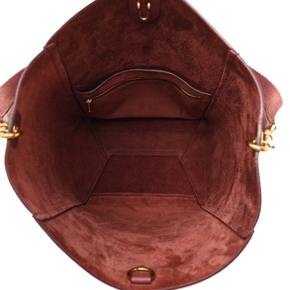 Celine Soft Grained Calfskin Sangle Bucket Bag Red 4 of 15