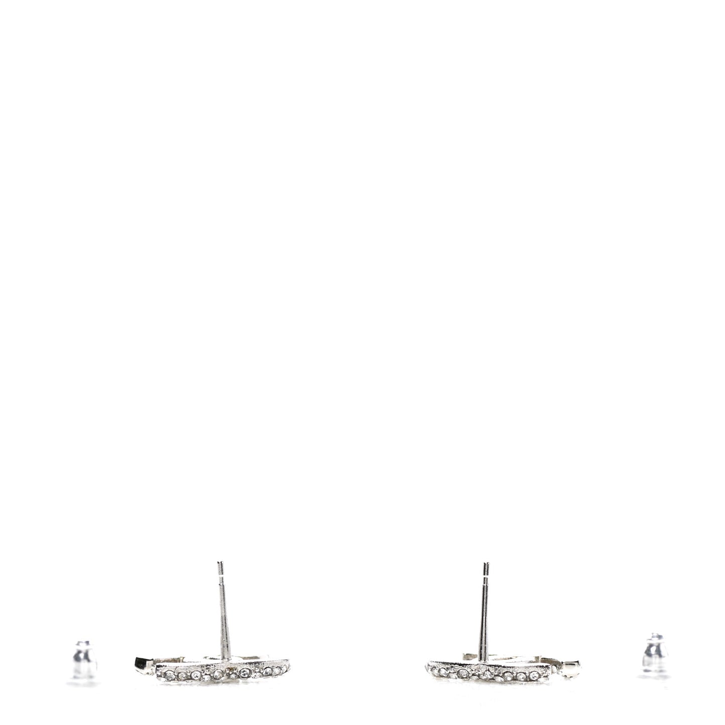 Crystal CC Earrings Silver