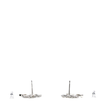 Chanel Crystal CC Earrings Silver 3 of 4