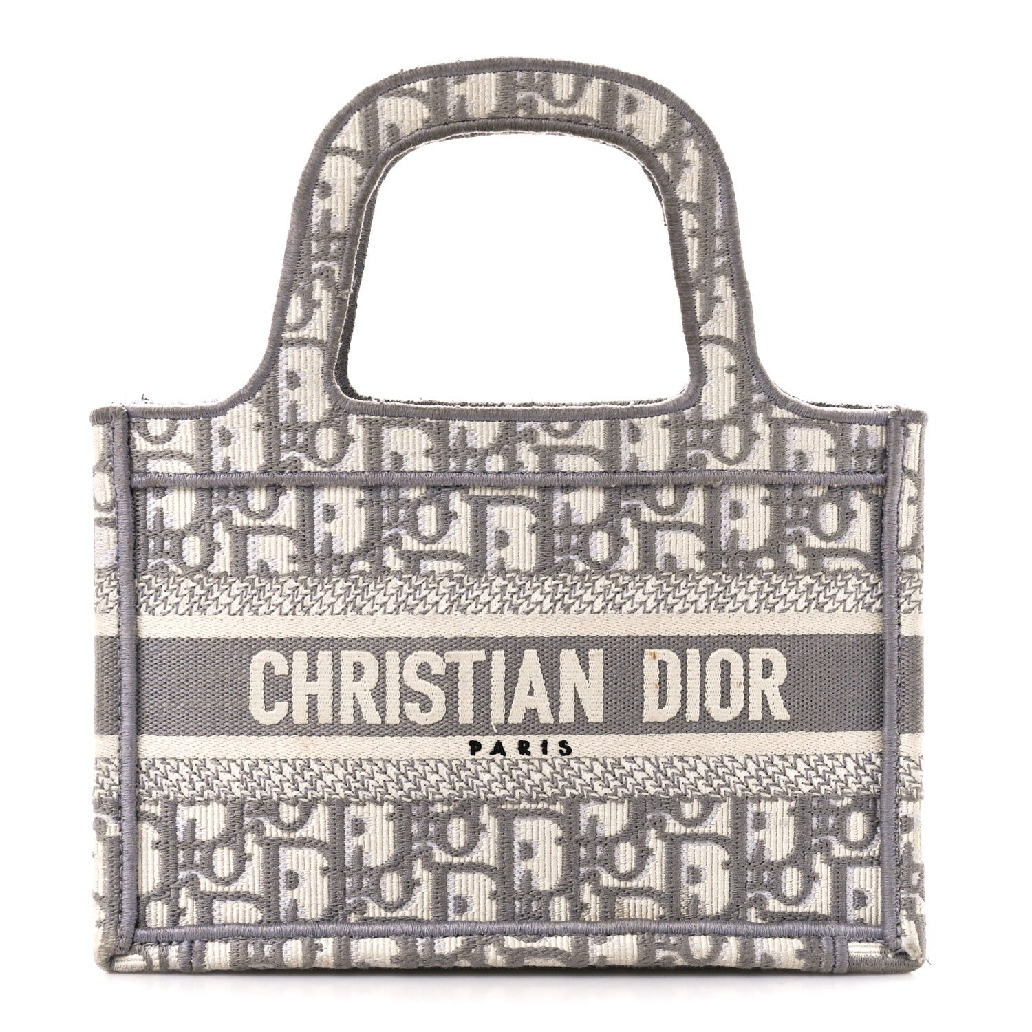 Christian Dior Oblique Mini Book Tote Grey Multicolor 1 of 9