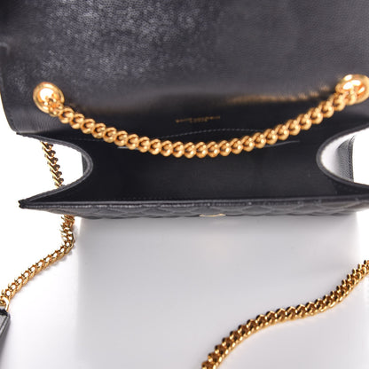 Saint Laurent Grain De Poudre Textured Mixed Matelasse Triquilt Small Monogram Satchel Black 5 of 7