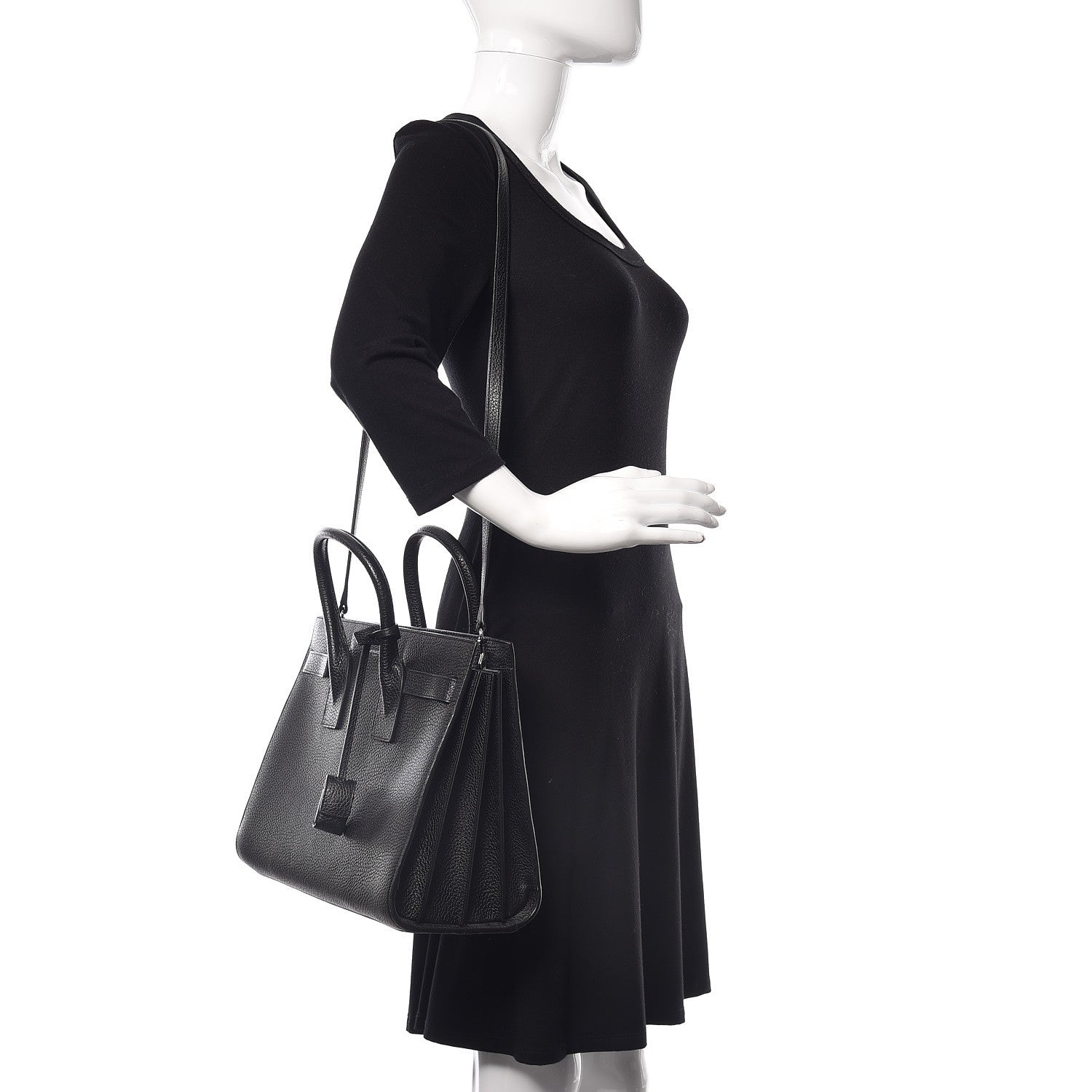Saint Laurent Grained Calfskin Small Sac De Jour Black 2 of 10