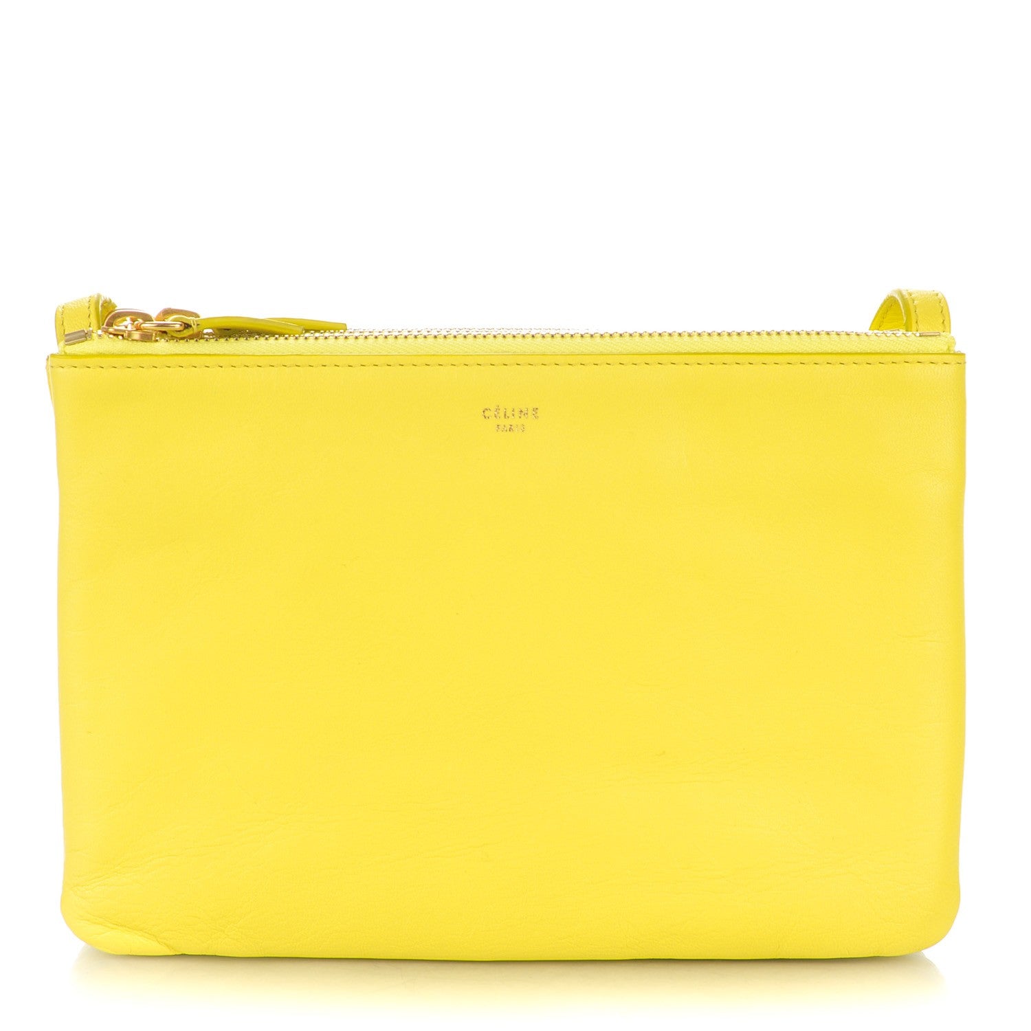 Celine Lambskin Small Trio Crossbody Bag Fluo Yellow 1 of 7