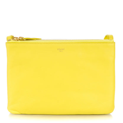 Celine Lambskin Small Trio Crossbody Bag Fluo Yellow 1 of 7