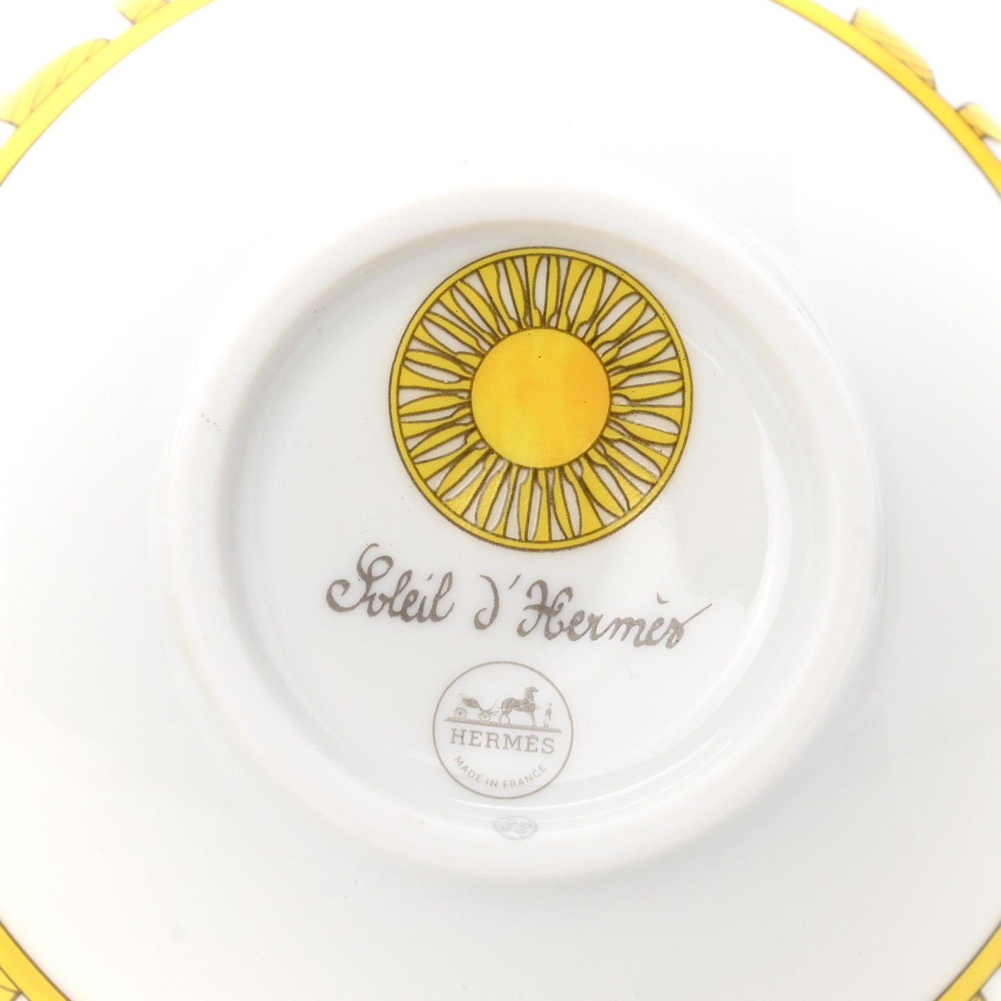 Porcelain Soleil d'Hermes Breakfast Cup And Saucer Set Of 2