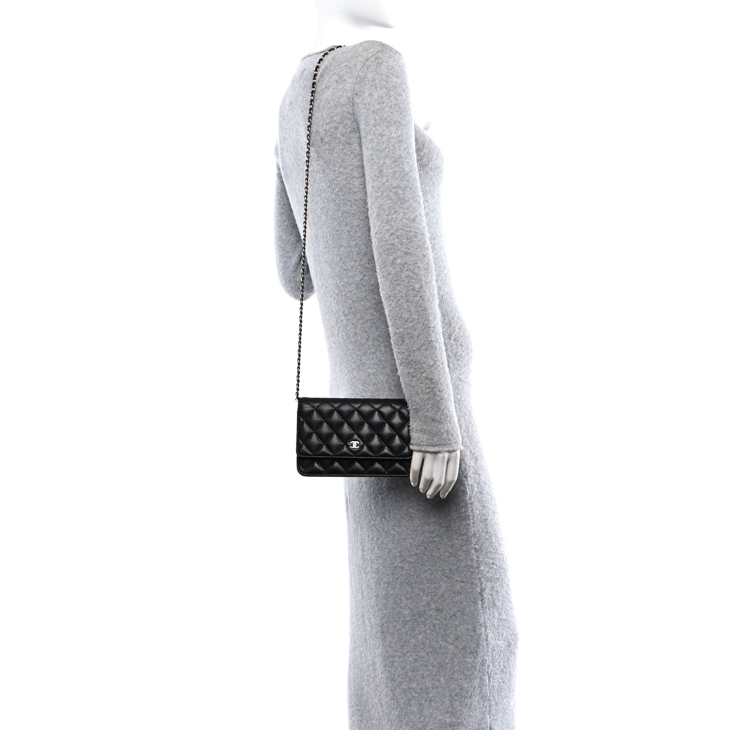 Caviar Quilted Wallet On Chain WOC Black