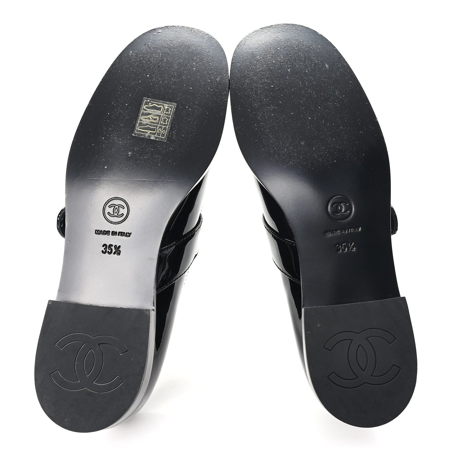Chanel Patent Calfskin Mary Janes Flats 35.5 Black 6 of 10