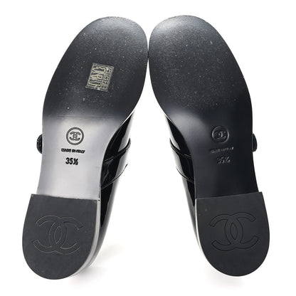 Chanel Patent Calfskin Mary Janes Flats 35.5 Black 6 of 10
