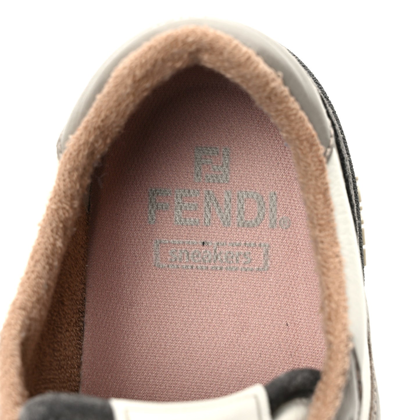 Suede Vitello Womens Fendi Match Low Top Sneakers 38 Grigio Corda Fendi White White Ice