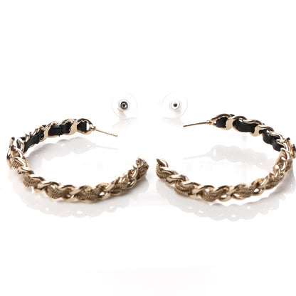 Chanel Lambskin CC Chain Hoop Earrings Gold 3 of 4