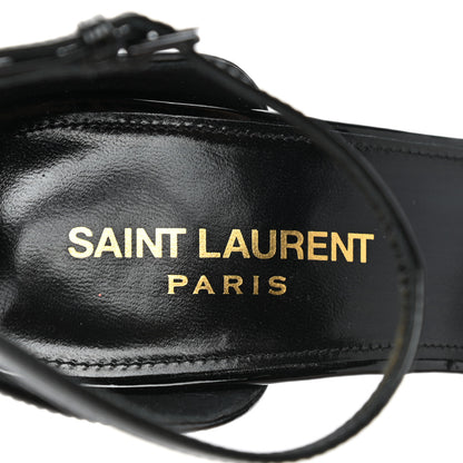 Saint Laurent Patent Calfskin Opyum 110 Sandals 37.5 Black Gold 7 of 10