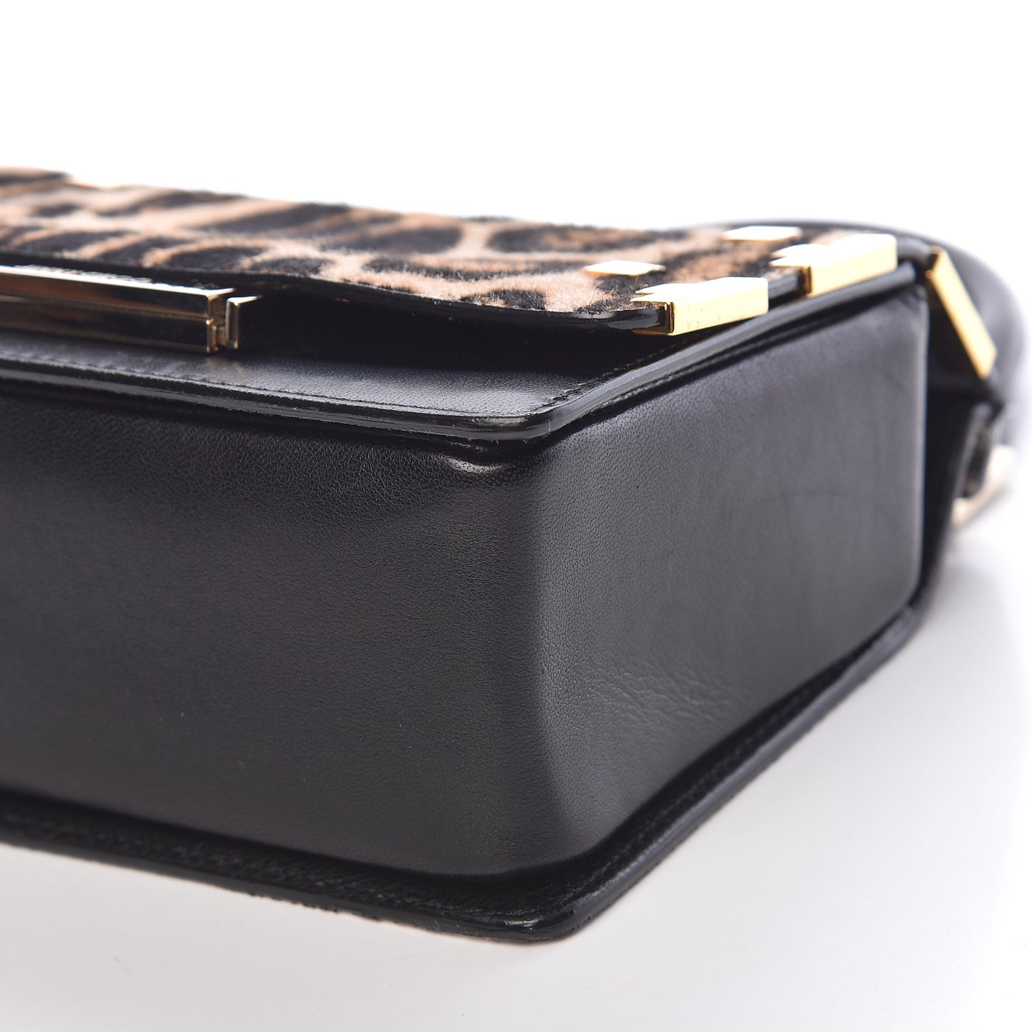 Calf Hair Leopard Print Amie Top Handle Bag