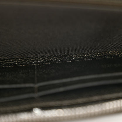 Chanel Metallic Caviar Quilted Large Gusset Zip Around Wallet Dark Charcoal 6 of 12