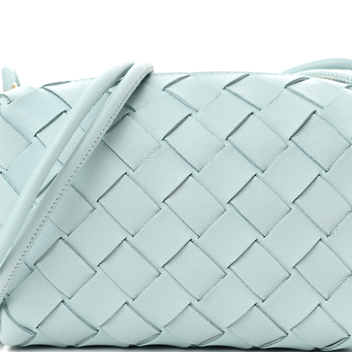 Nappa Intrecciato Candy Loop Camera Bag Teal Washed