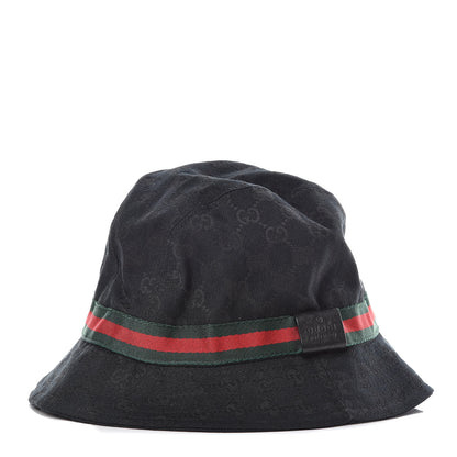 Gucci Monogram Web Bucket Hat M Black 1 of 6