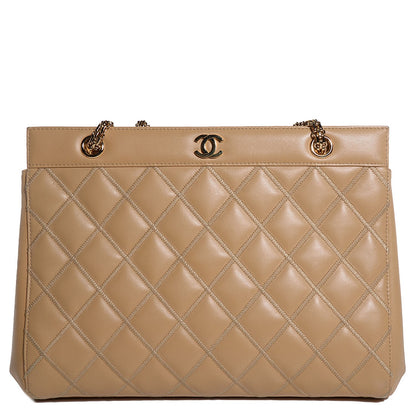 Chanel Lambskin Quilted Shoulder Bag Beige 1 of 7