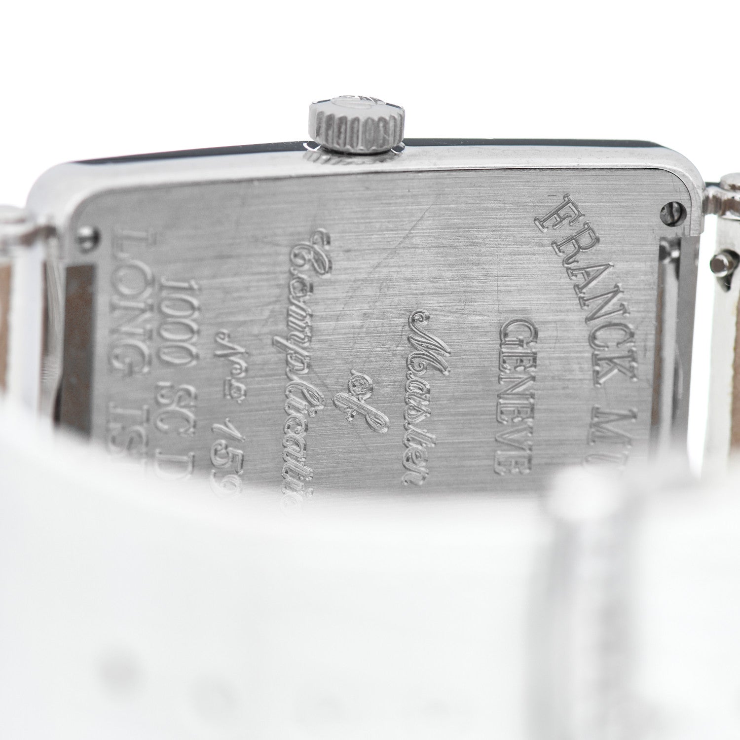 Franck Muller 18K White Gold Alligator Diamond Pave 30mm Long Island Automatic Watch 1150SCDCD 4 of 4