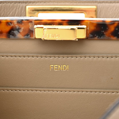 Fendi Vitello Seta Shiny Nappa Plexiglass Medium Peekaboo I SEE U Satchel Tortora 5 of 10