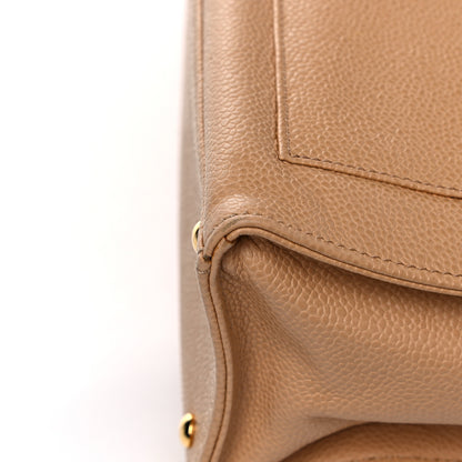 Chanel Caviar Flap Shoulder Bag Beige 12 of 31