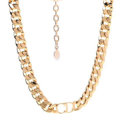 Christian Dior Metal Danseuse Etoile Chain Choker Necklace Gold 1 of 6
