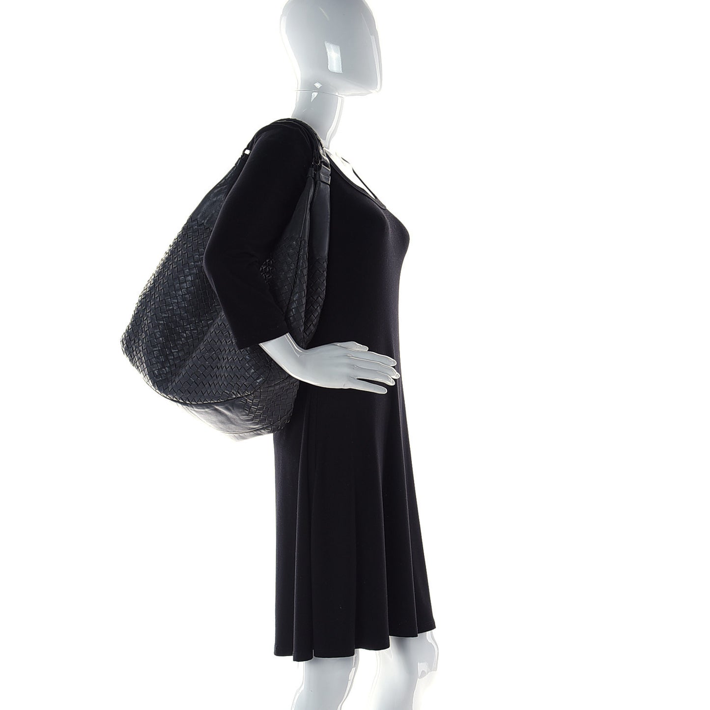 Nappa Intrecciato Large Campana Hobo Shadow