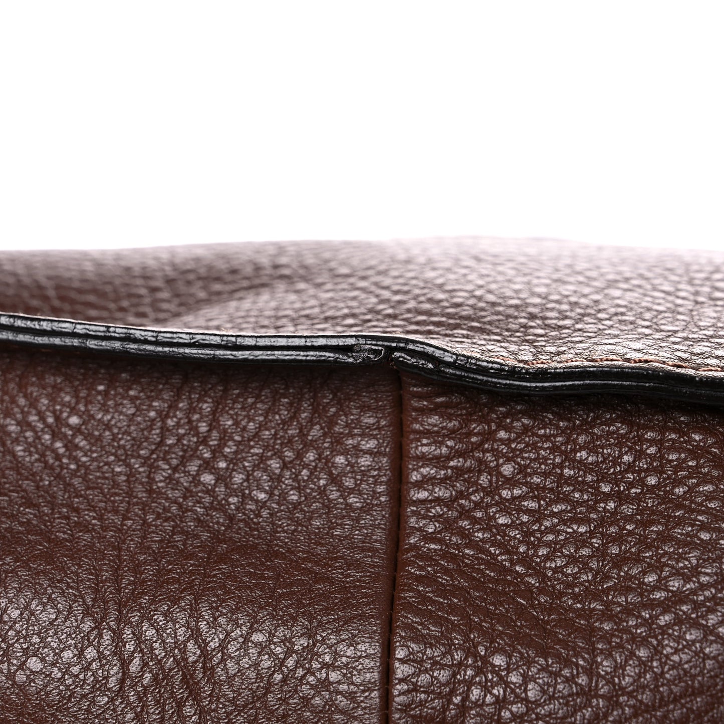 Calfskin Large Marcie Satchel Brown Seed