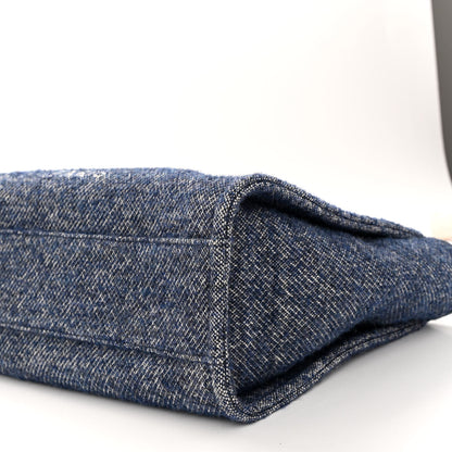 Chanel Mixed Fibers Calfskin Small Deauville Tote Blue 10 of 10