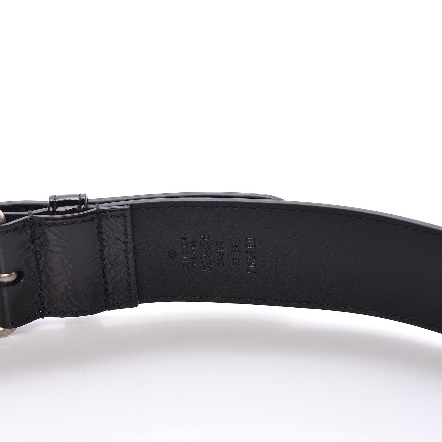Gucci Patent Rubber Game Patch Logo Belt Bag 95 38 Black 11 of 11